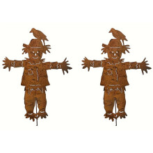 2X Scarecrows Garden Stake, Metal Yard Sign Fall Halloween Thanksgiving Outdoor Decoration Scarecrows Sculpture