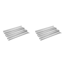 2X French Bread Baking Pan 3 Waves Non-Stick Stainless Steel Bread Tray