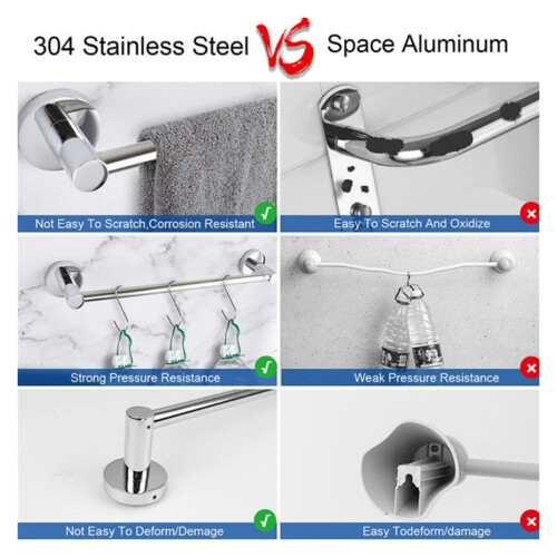 Retractable Towel Bar Wall Mounted Rack Space Saving for Bathroom Kitchen Bedroom 45BE 2
