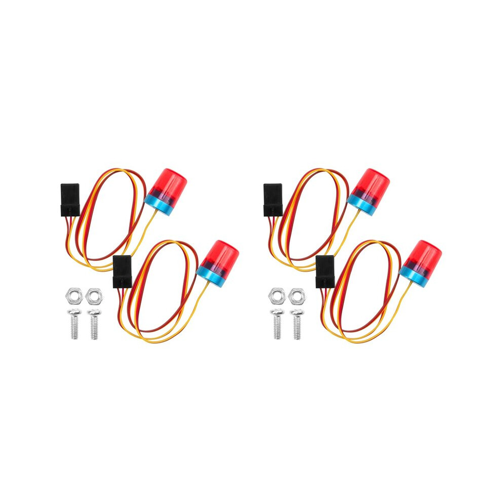 4Pcs Multi-Function Rc Led Flash S Alarm Lamp Flashing Rotating For 1/14 Rc Tractor Rc Truck Light/Red 6033402120056