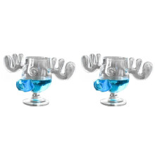 2X Christmas Vacation Cup Set Glass Cup Holiday Glassware for Drinks, Beverages Holds 8 Ounces
