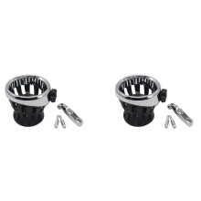 2X Motorcycle Handlebar Drink Cup Holder for GL1800 Goldwing for Softail Electra Silver