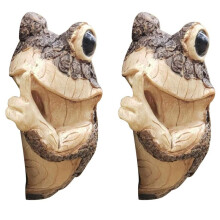 2X Grenouille Silencieuse Arbre Peeker Jardin Arbre Sculptures Extérieur Arbre Face Jardin Arbre Hugger Statue Intérieur Extérieur Cour A