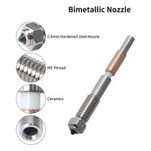 Pour Buse Bimétallique Qidi Plus4, Retrait Rapide, Isolation Céramique Intégrée, Buses de 0,4 mm, Résistance Aux Hautes Températures, 3 Pièces