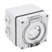 30A Generator Power Inlet Box IP66 Weatherproof Twist Lock with Brass Terminals for Outdoor Use