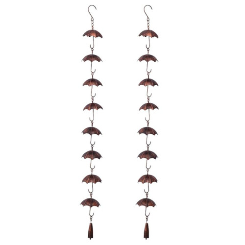 2X Rain Chains Metal Rain Chain Decorative Umbrella Rain Chain Bell Decor for Home,Replacement for Gutter Downspouts