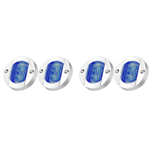 4X DC12V Luces de Cortesía LED para Barcos Marinos Redondas Luz de Posición Lateral de Popa de Cabina de Cubierta 6 LED Luz de Navegación Azul