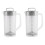 2X Mixing Pitcher for Drinks,2 Quart/64oz Plastic Water Pitcher with Lid,Easy-Mix Juice Container,Angled Plastic Blades 1
