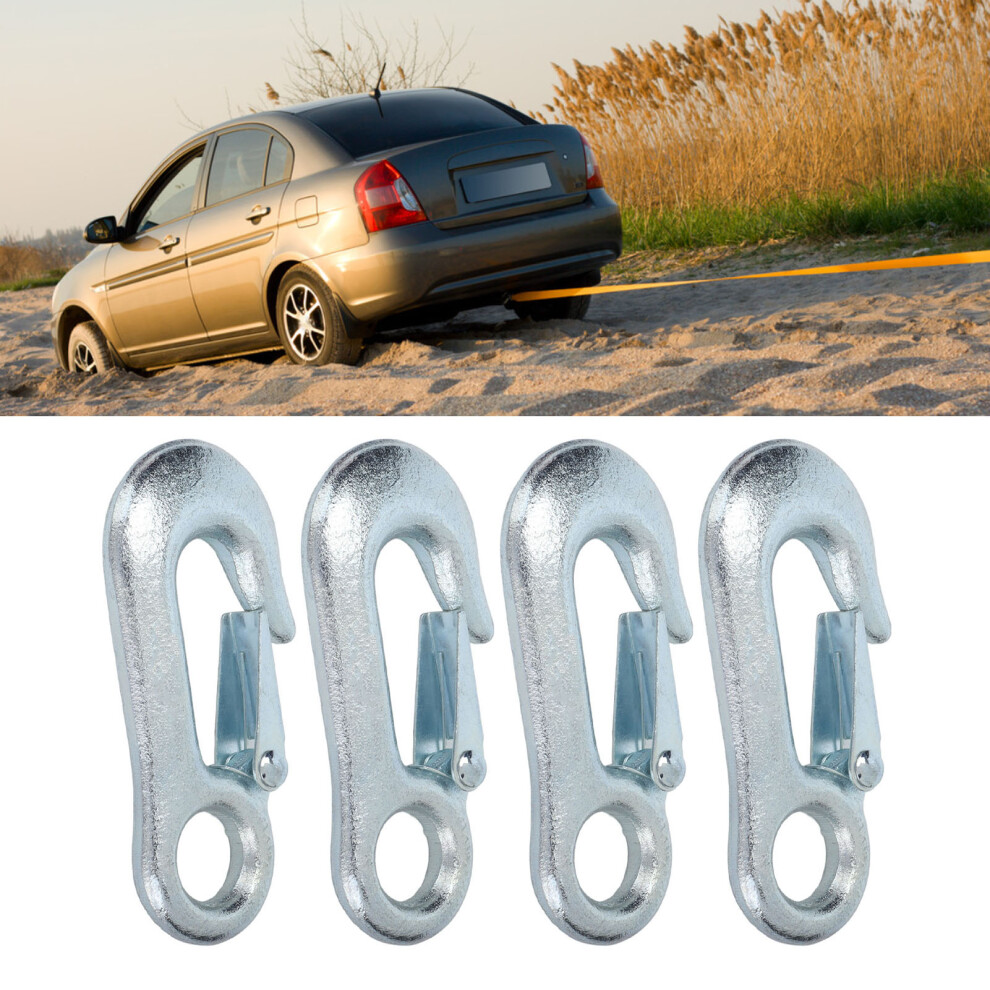 4Pcs Galvanized Winch Hook Set With Safety Latches 108X20mm 7681390560676