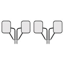 4x Doors Off Mirrors for   CJ YJ TJ JK JL & Unlimited, Wider Rearview Mirrors Square Door Side Hinge Mirror