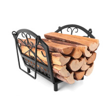 Firewood Rack with Rotatable Metal Handles, 330 lbs Capacity Indoor Outdoor Log Holder for Fireplace