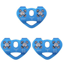 3X Polea Doble Escalada en Forma de Corazon Cuerda de Cable de Acero 13mm Dispositivo de Escalada Carretilla Rapido Tiroles 24KN