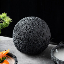 4X Bol,Cuisine MoléCulaire CréAtivité Imitez la Vaisselle Ronde à FuméE Noire sur la Plaque Boule en Pierre de Feu
