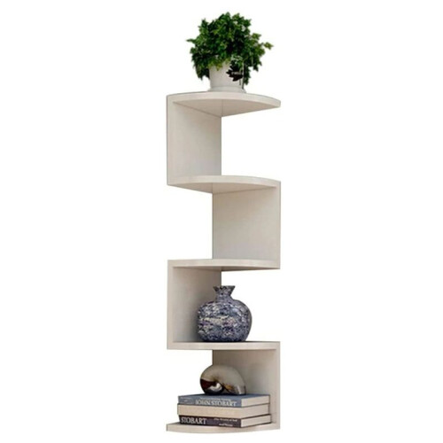 2X Wall Mounted Corner Storage Rack Classic Wall Rack 5 Layers Semicircular Partitions B 2
