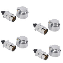 8X Trailer Accessoires - Prise de Remorque à 7 Broches Prises 12V Rv Attelage Remorquage Connecteurs de Remorque Métallique à 7 Broches