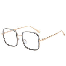Oversized Square Reading Glasses for Women +3.00, Gray Blue Light Blocking Readers with AntiGlare Filter and Spring Hinge