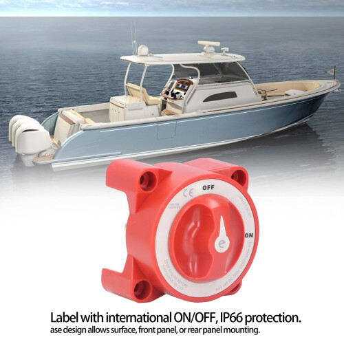 350A Battery Switch ON/OFF Isolator, ABS+Copper, IP66, M10 2