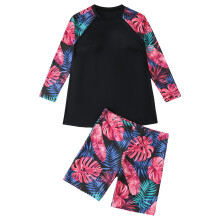 Two Piece Large Size Swimsuit For Women Long Sleeve-Suit 1 XXXL
