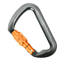 Small Climbing Carabiner Keychain-Gray Threaded Main Lock