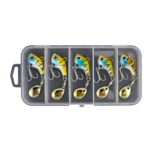 5Pcs Artificial Hard Baits Spinner Spoon Lures Rotating-Color 4