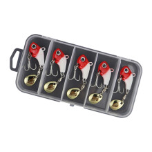5Pcs Rotating Metal Vib Vibration Baits Spinner Spoon-Color 3