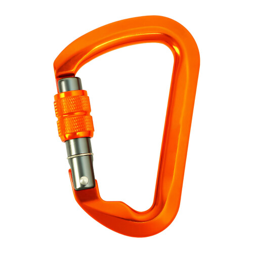 Small Climbing Carabiner Keychain-Ora nge Threaded Main Lock