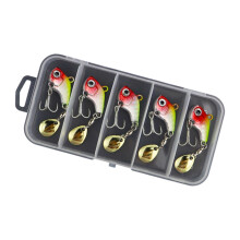 5 pièces rotatif métal Vib Vibration appâts Spinner-Couleur 1