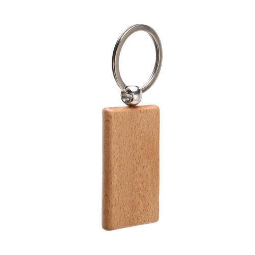 150 Blank Wooden Keychain Rectangular Engraving Key ID Can Be Engraved DIY 2