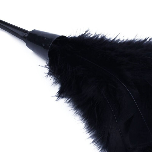 5pc Fashion Turkey Feather Duster with Black Plastic Handle Cleaning Tool(Black)35cm