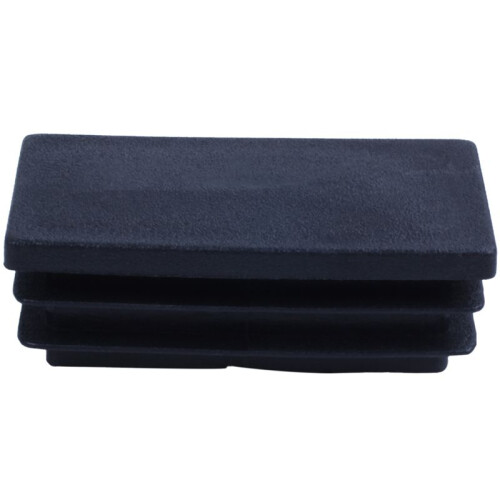 Plastic Rectangle Blanking End Tube Caps Inserts 25x50mm 240pcs Black 1