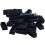Plastic Rectangle Blanking End Tube Caps Inserts 25x50mm 240pcs Black 5