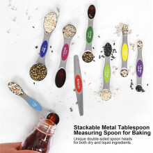 Magnetische Messlöffel-Set Aus Edelstahl mit Nivellierer für das Backen, Messbecher und Löffel-Set