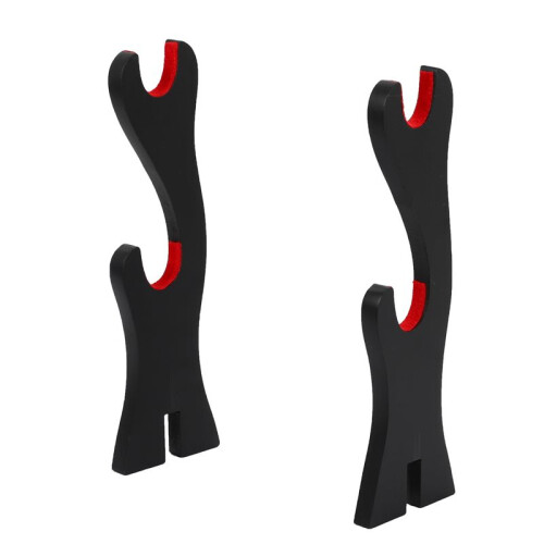 4X 2 Tier Katana Samurai Sword Holder Black Bracket Hanger Red Cotton Display Stand 1