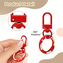 12Color O Rings Round Lobster Claw Clasps, Cute Metal Keychain Ring Round Carabiner Clips for Keyrings Buckle, Bags