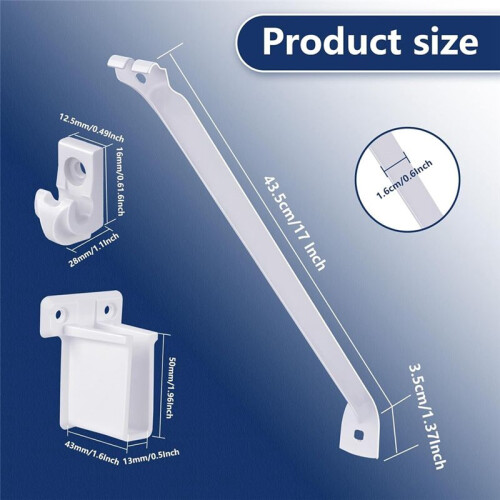 12 Inch Wire Shelf Brackets Set, Includes 6 Wire Shelf Clips and 2 End Brackets,Suitability for Wardrobe 2