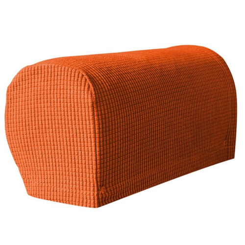 6PCS Soft Stretch Plush Armrest Covers, Stretch Armrest Covers for Chairs/Sofas, Couch Arm Covers,Orange 1