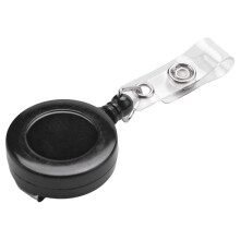 5 Pcs Badge Holder Retractable Reel YOYO Clip Snap Button ID Card Key Black