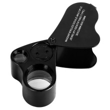 30X60X Full Black HD Optical Jewelry Antique Porcelain Diamond Appraisal Magnifying Glass LED Light Portable