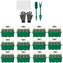 Indoor Greenhouse Propagator Greenhouse Window Sill Set for Seedling Plant Germination (12 Pieces)