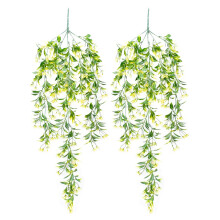Artificial Flowers Vine Hanging Artificial Plant Garland Home Garden Festival Wedding Party Simulated Leaves Yellow