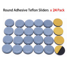 72Pcs 25mm Furniture Glides Self Adhesive Chair Leg PTFE Sliders for Furniture Easy Movers (Round)
