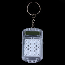 2X Clear Plastic Casing 8 Digits Electronic  Calculator W Keychain