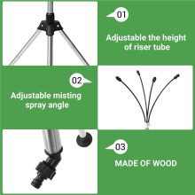 2X Brumisateurs Debout pour Patio Extérieur, Système de Brumisation sur Pied Réglable en Hauteur de 4,1 Pieds pour le Refroidissement Extérieur,