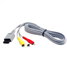 100pcs Gold Plated AV Cable for Wii 1.8m with Durable Connectors for Error Signal Transmission