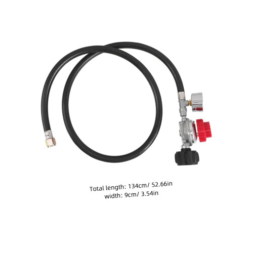 Propane Pressure Regulator with Adjustable Control and Gauge for BBQ Grill Standard Connection 1