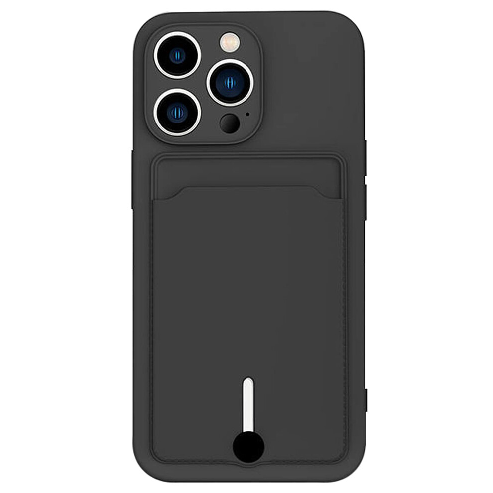 Wallet Case With BuiltâIn Card Holder, Slim Protective Silicone Cover For Iphone 16E 6.1 Inch Black 9073542702122