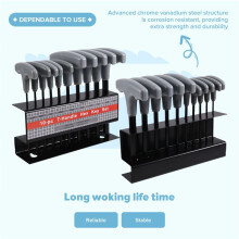 10PCS Imperial Hex Key T-Handle Set, 3/32In-3/8In T-Handle Hex Wrench Set with Storage Rack, for Automotive Repair