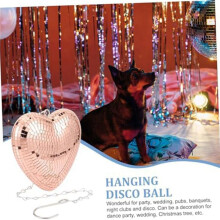 2X Bola de Discoteca, Decoración de Bolas de Discoteca en Forma de Corazón para Fiesta, Bar, KTV, Etc. Decoración de Discoteca Colgante Bola de