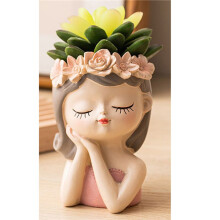 2X Small Fairy Succulent Plant Pot Kit with Drainage Hole 4 Inch Indoor Cactus Pot Unique Cute Flower Vases Decor C