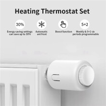 2X Tuya ZigBee ContrĂ´leur de Chauffage de Vanne Thermostatique Intelligente Vanne de Radiateur Thermostatique Thermostat Ă Distance ContrĂ´le par